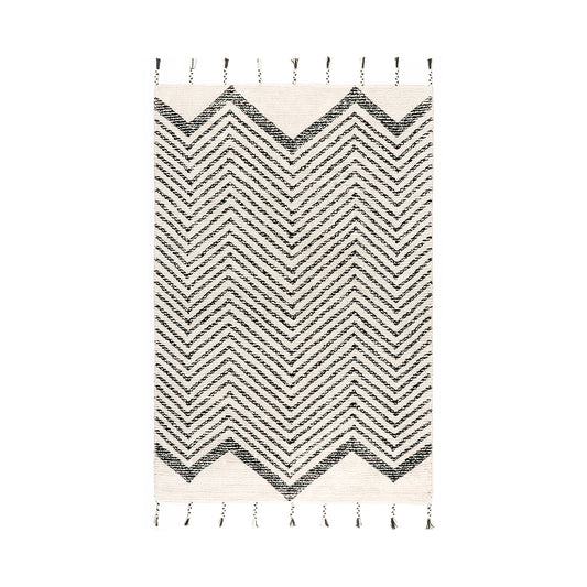 Moroccan Washable Cotton Bath Rug Black, Hunter