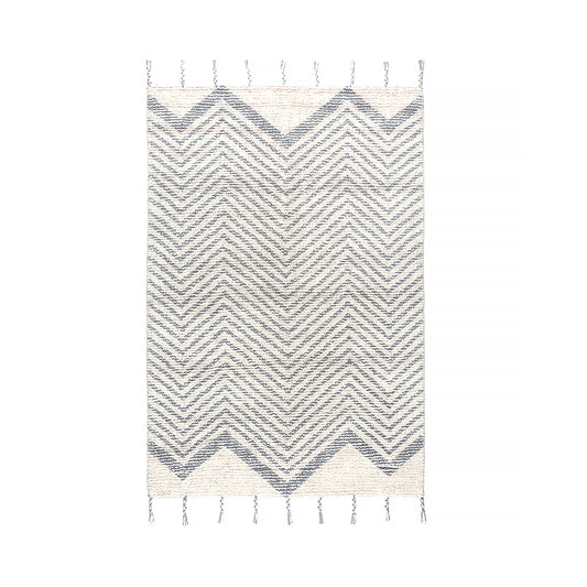 Moroccan Washable Cotton Bath Rug Grey, Hunter