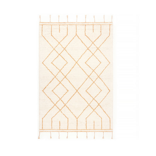 Geometric Washable Cotton Bath Rug Copper, Elias