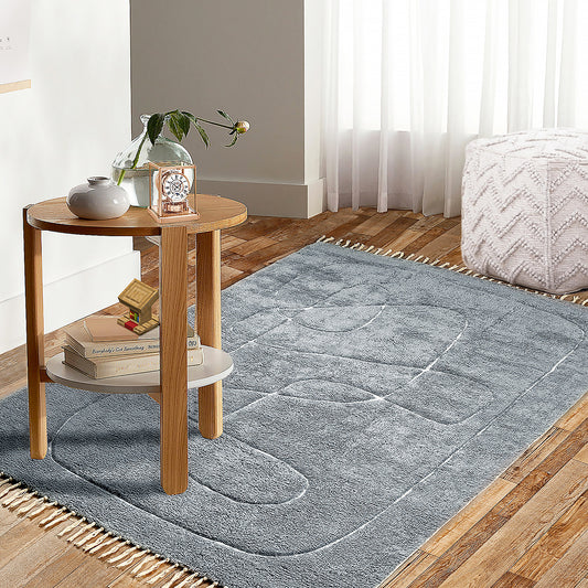 Recycled Cotton Geometric Area Rug, Elbert