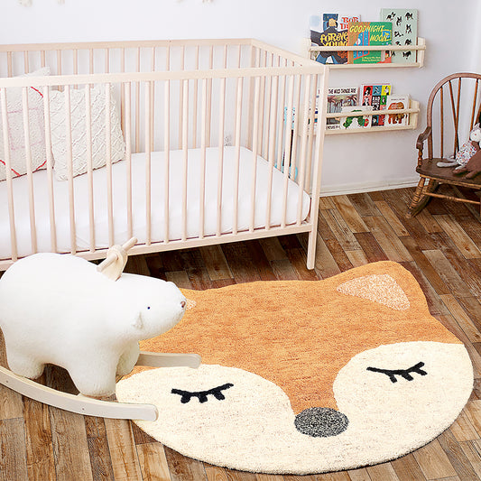 Washable Kids Rug, Lazy Fox