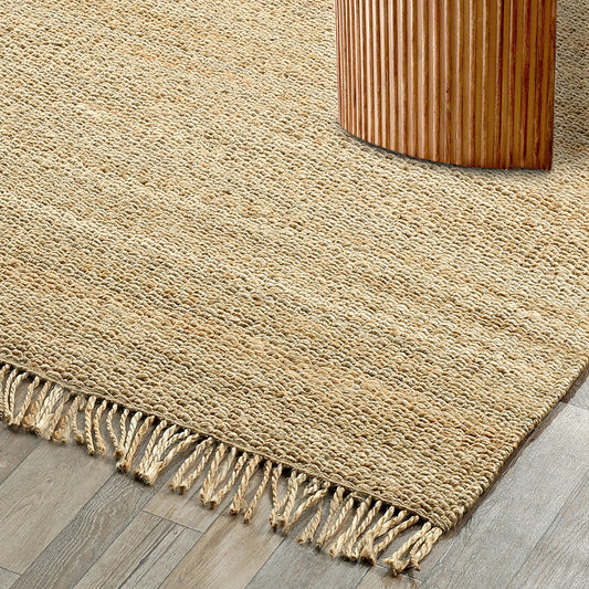 Solid Reversible Natural Jute Rug, Rio