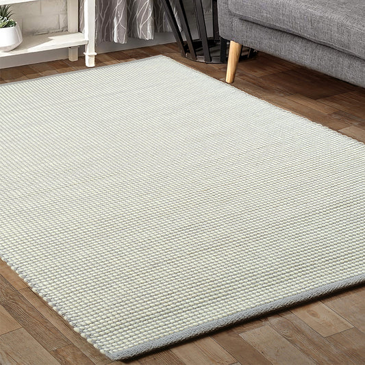 Dotted Reversible Handwoven Wool Rug Grey, Hayes