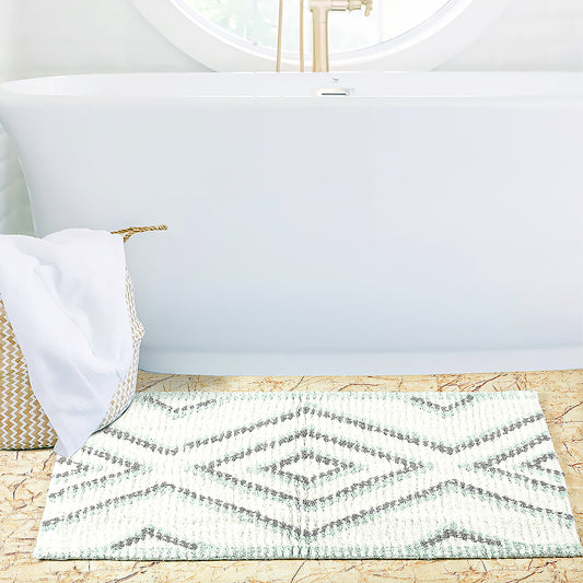 Textured Diamond Bath Rug Aqua, Colorado